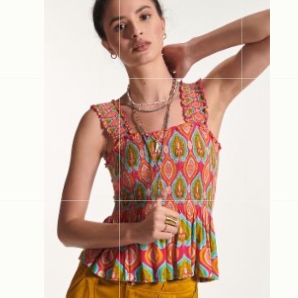 Anthropologie Tops - Anthropologie Conditions Apply UK design NWT Sz SM smocked peplum tank